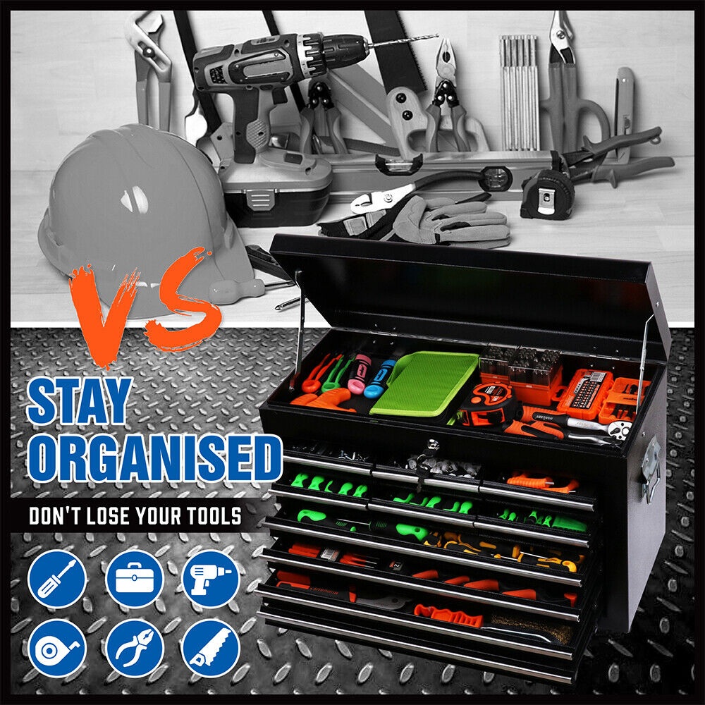 HORUSDY 10-Drawer Tool Box Chest Toolbox Lockable Drawer Cabinet Garage Storage V465-95237