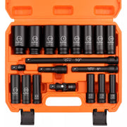 18Pc Deep Impact Socket Set Imperial / SAE Extension Flexible Adaptor 1/2" Drive V465-96027