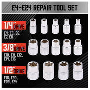 14Pc E Torx Socket Set Female Start Bit External Hex Torque E4-E24 With Case V465-96038