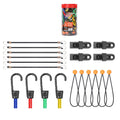 30-Piece Premium Bungee Cord Assortment Includes 10" to 40" Bungee Cords, Canopy Ties & Tarp Clips V465-97128-AU-2