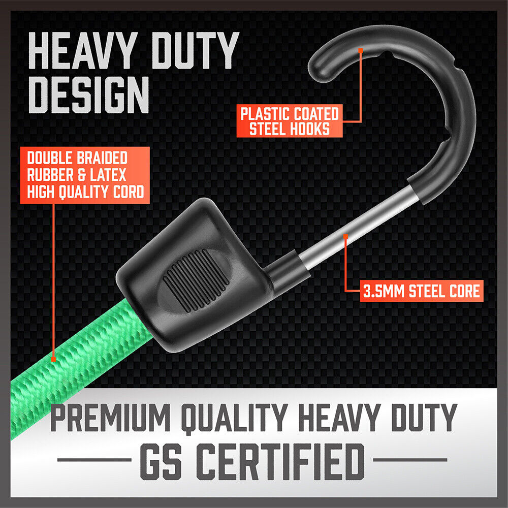 30-Piece Premium Bungee Cord Assortment Includes 10" to 40" Bungee Cords, Canopy Ties & Tarp Clips V465-97128-AU-2
