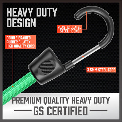 30-Piece Premium Bungee Cord Assortment Includes 10" to 40" Bungee Cords, Canopy Ties & Tarp Clips V465-97128-AU-2