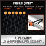 30-Piece Premium Bungee Cord Assortment Includes 10" to 40" Bungee Cords, Canopy Ties & Tarp Clips V465-97128-AU-2