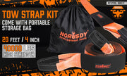 Heavy Duty 9.1M Recovery Tow Straps Snatch Kit - 32,000 LBS Break Strength with D-Ring Shackles for V465-97131-AU-5