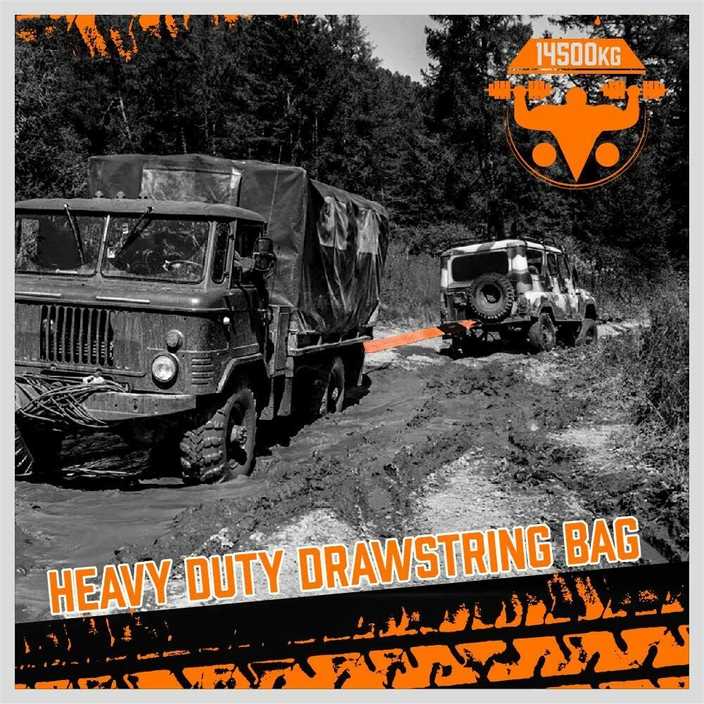 Heavy Duty 9.1M Recovery Tow Straps Snatch Kit - 32,000 LBS Break Strength with D-Ring Shackles for V465-97131-AU-5