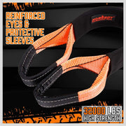 Heavy Duty 9.1M Recovery Tow Straps Snatch Kit - 32,000 LBS Break Strength with D-Ring Shackles for V465-97131-AU-5