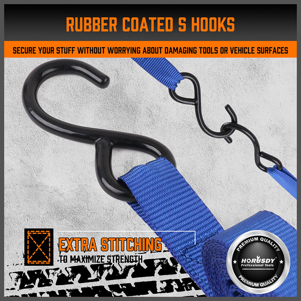 10Pcs Ratchet Tie Down Straps 997KG 4.5M Trucks Trailer Strap Stainless Steel V465-97142