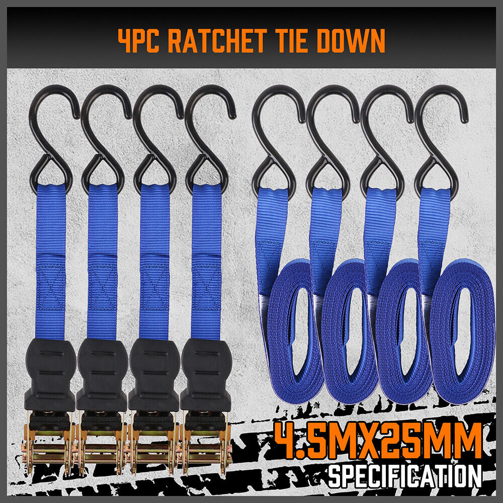 10Pcs Ratchet Tie Down Straps 997KG 4.5M Trucks Trailer Strap Stainless Steel V465-97142