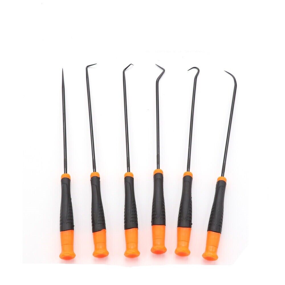 6Pc Extra Long Pick and Hook Set O Ring Seal Puller Remover Fuse Wire Scribe V465-97251-SDY