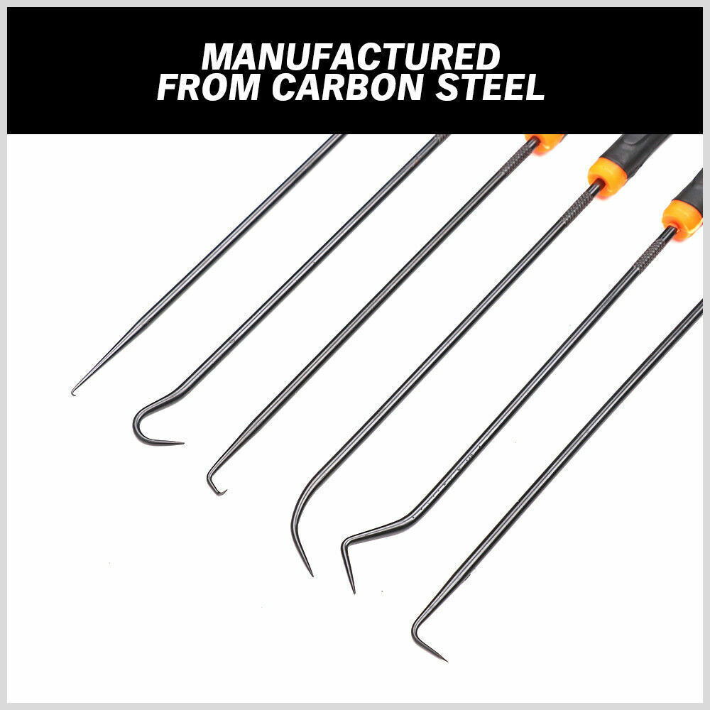 6Pc Extra Long Pick and Hook Set O Ring Seal Puller Remover Fuse Wire Scribe V465-97251-SDY