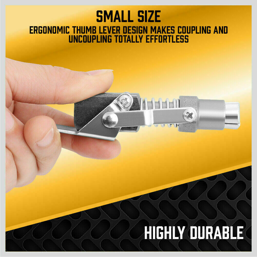 Grease Gun Coupler Quick Release & Lock 1/8'' NPT Rated 10,000 PSI Storage Case V465-97266
