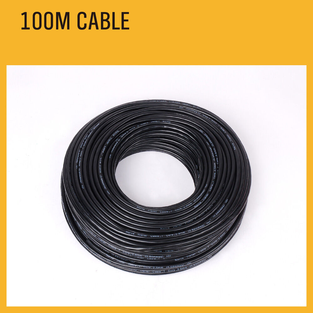 100M 7 Core Wire Cable Trailer Cable Automotive Boat Caravan Truck Coil V90 PVC V465-97308