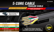 30M x 5 Core Wire Cable Trailer Cable Automotive Boat Caravan Truck Coil V90 PVC V465-97309_30M