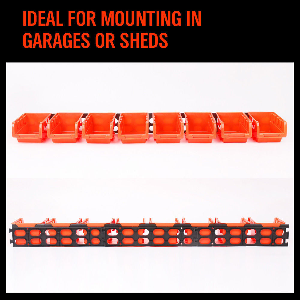 NEW 8 PC Wall Mounted Storage Bins Rack Set Nuts Bolts Organizer Parts 97903 V465-97311-4PC