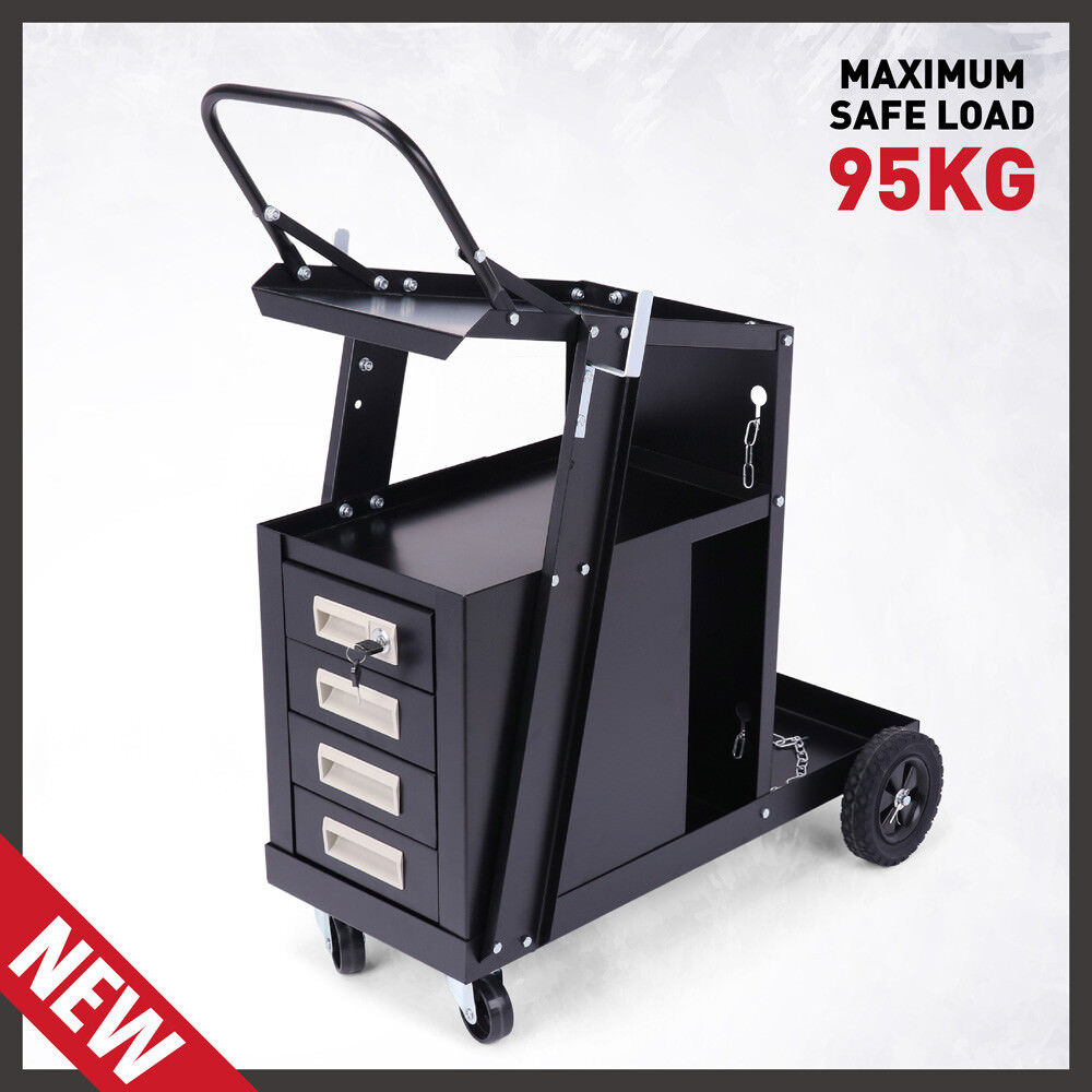 4-Drawer Welding Cart MIG Welder Trolley Cabinet TIG ARC MMA Plasma Cutter Bench V465-97343