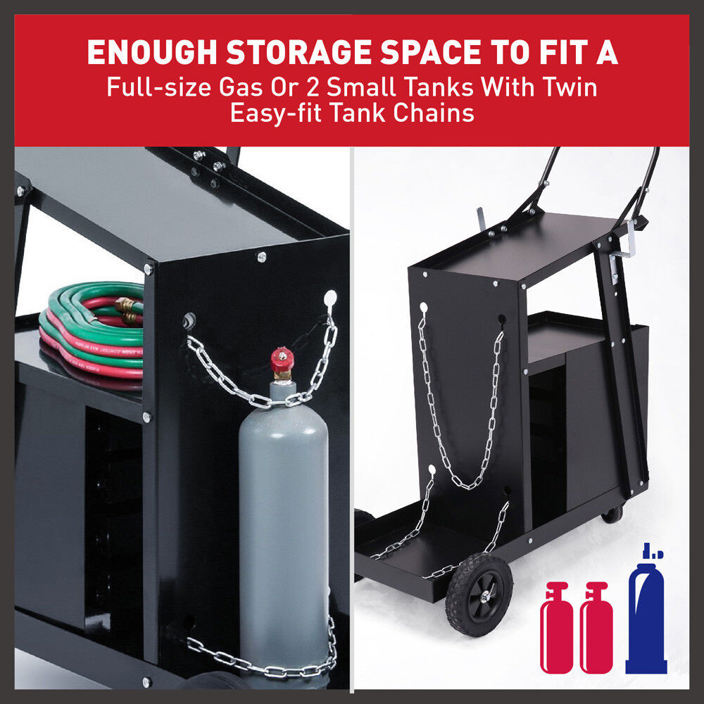 4-Drawer Welding Cart MIG Welder Trolley Cabinet TIG ARC MMA Plasma Cutter Bench V465-97343