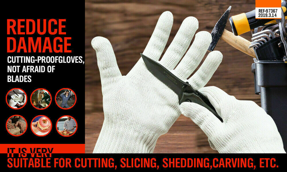 One-Pair Cut Resistant Gloves Anti Cutting Level 5 Kitchen Butcher Protection V465-97367