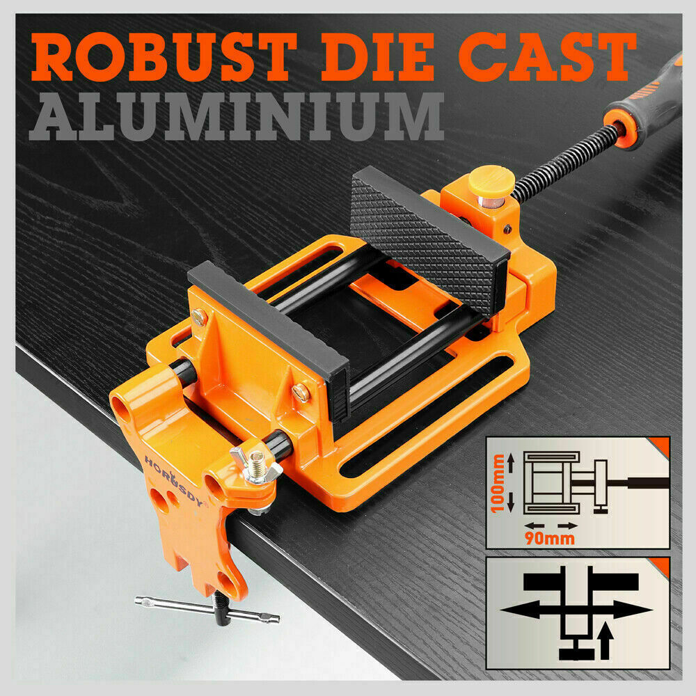 90mm Drill Press Bench Vice Quick Release Clamp Jaw Soft Grip Hand Pads Woodwork V465-97383-AU-5
