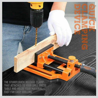 90mm Drill Press Bench Vice Quick Release Clamp Jaw Soft Grip Hand Pads Woodwork V465-97383-AU-5
