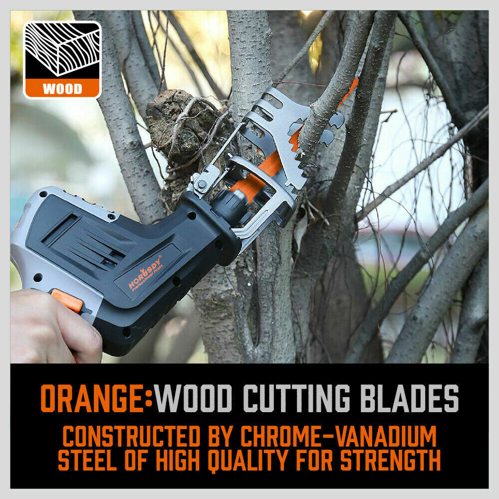 34-Piece Reciprocating Saw Blade Set Wood and Metal Cutting Blades with Storage Pouch V465-97394-AU-2