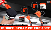 2Pc Adjustable Strap Wrench Rubber Belt Spanner Multi-Purpose Jar Opener Filter V465-97500-AU