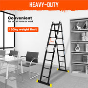 4.7M Multi Purpose Ladder Aluminium Folding Platform Extension Step Non-Slip Au V465-97538-AU-5
