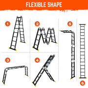 4.7M Multi Purpose Ladder Aluminium Folding Platform Extension Step Non-Slip Au V465-97538-AU-5