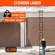 4.7M Multi Purpose Ladder Aluminium Folding Platform Extension Step Non-Slip Au V465-97538-AU-5