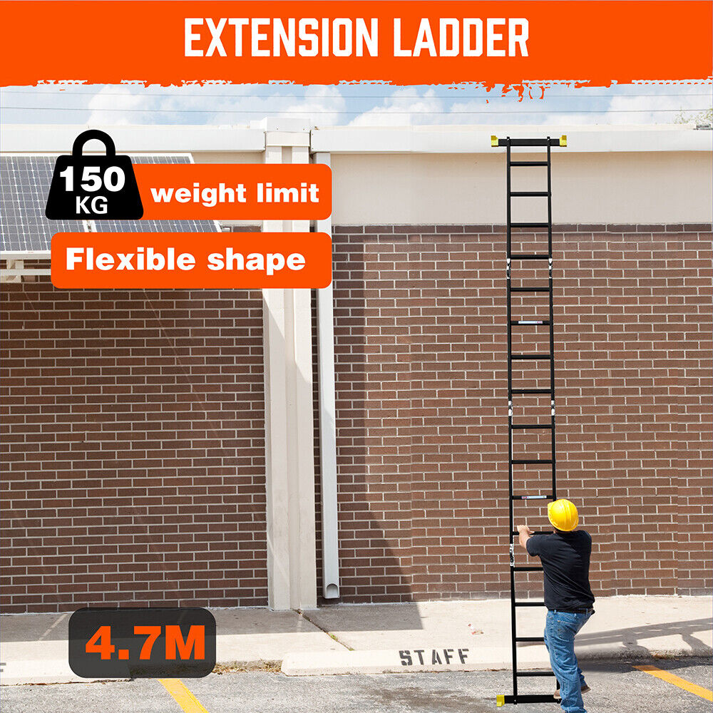 4.7M Multi Purpose Ladder Aluminium Folding Platform Extension Step Non-Slip Au V465-97538-AU-5