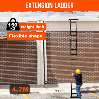 4.7M Multi Purpose Ladder Aluminium Folding Platform Extension Step Non-Slip Au V465-97538-AU-5