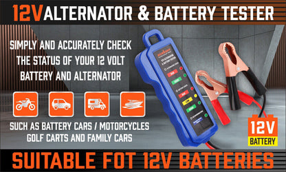 Digital 12V Alternator Battery Tester Car Load Tester Automotive Voltage Check V465-97554