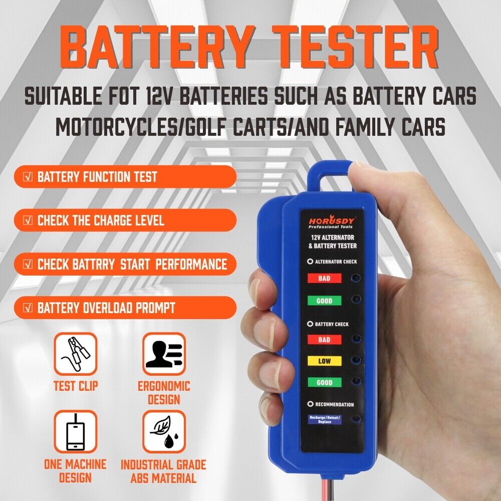 Digital 12V Alternator Battery Tester Car Load Tester Automotive Voltage Check V465-97554