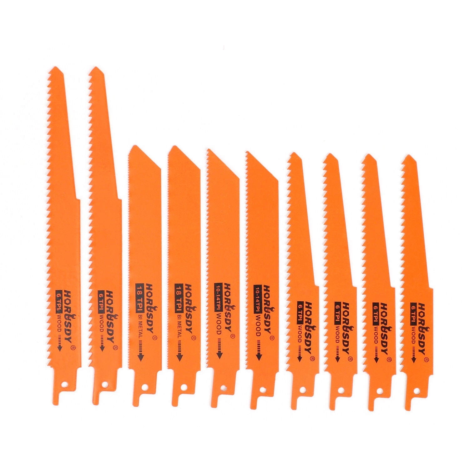 10Pc Reciprocating Saw Blades Set For Wood Metal Timber Demolition Cutting Tool V465-97645-AU-5