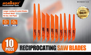 10Pc Reciprocating Saw Blades Set For Wood Metal Timber Demolition Cutting Tool V465-97645-AU-5
