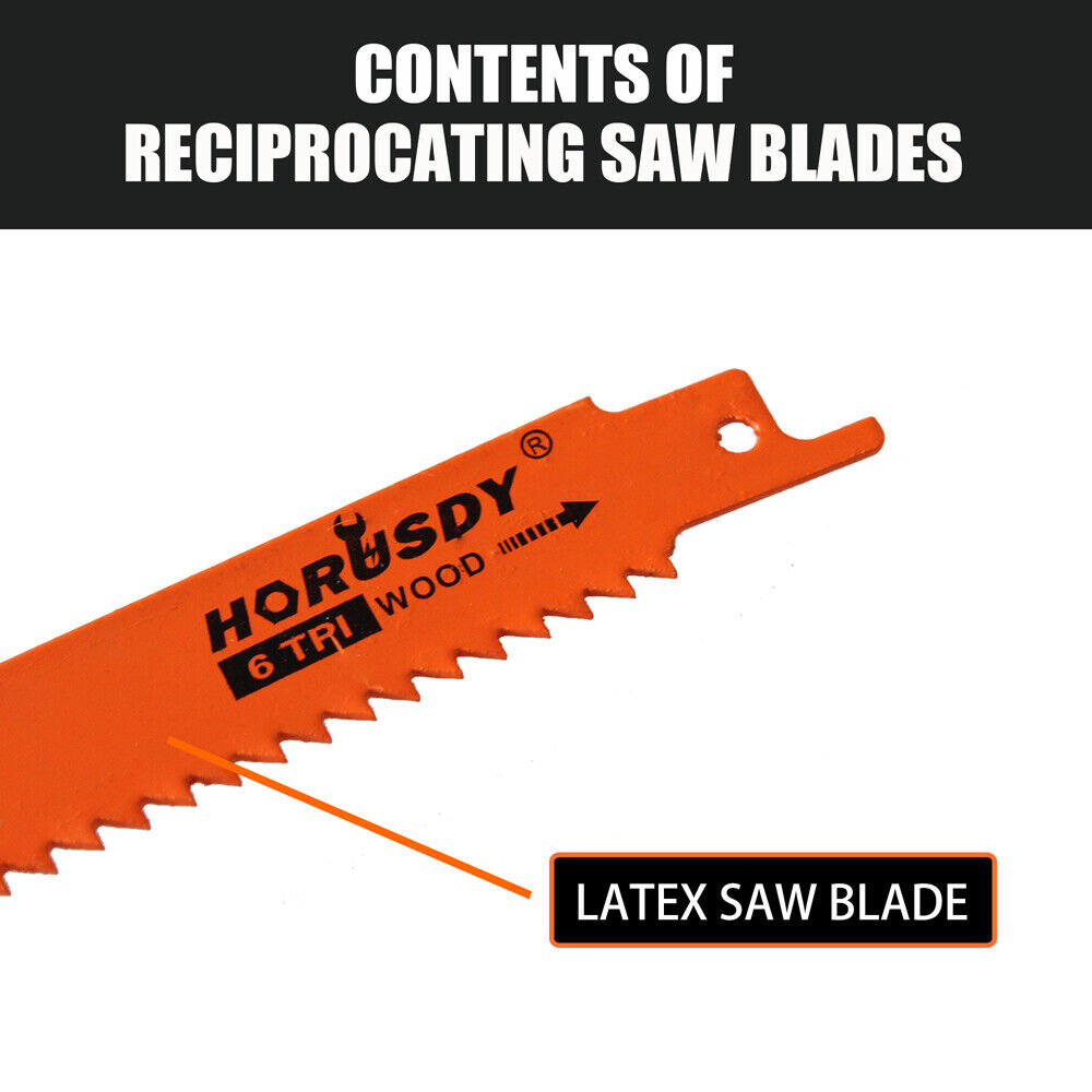 10Pc Reciprocating Saw Blades Set For Wood Metal Timber Demolition Cutting Tool V465-97645-AU-5