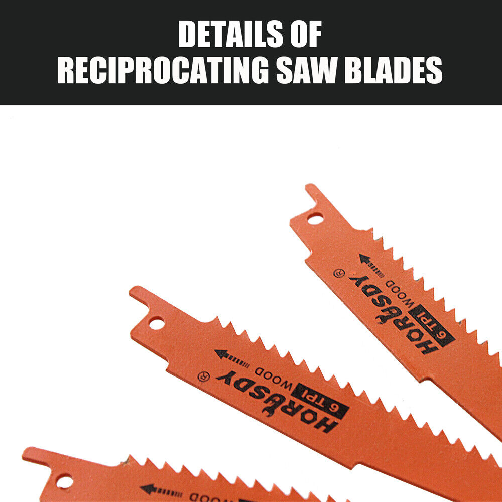 10Pc Reciprocating Saw Blades Set For Wood Metal Timber Demolition Cutting Tool V465-97645-AU-5