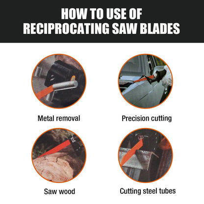 10Pc Reciprocating Saw Blades Set For Wood Metal Timber Demolition Cutting Tool V465-97645-AU-5