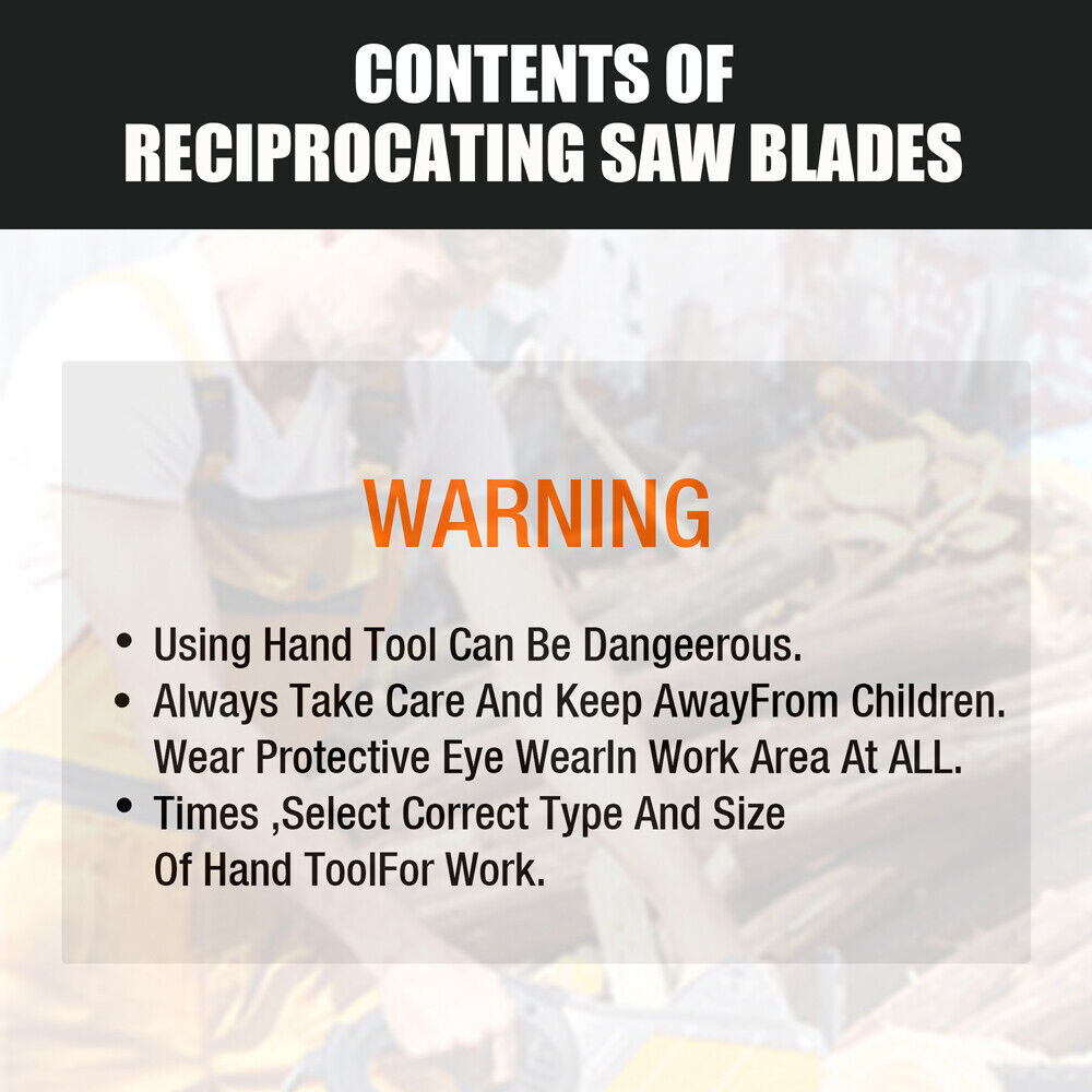 10Pc Reciprocating Saw Blades Set For Wood Metal Timber Demolition Cutting Tool V465-97645-AU-5