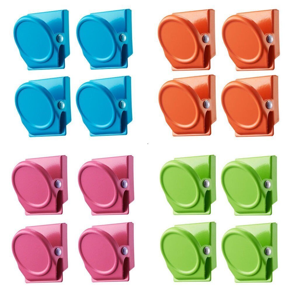 16Pc Magnetic Spring Clamps Magnet Refrigerator Clips Note Holder Fridge Tips V465-97711