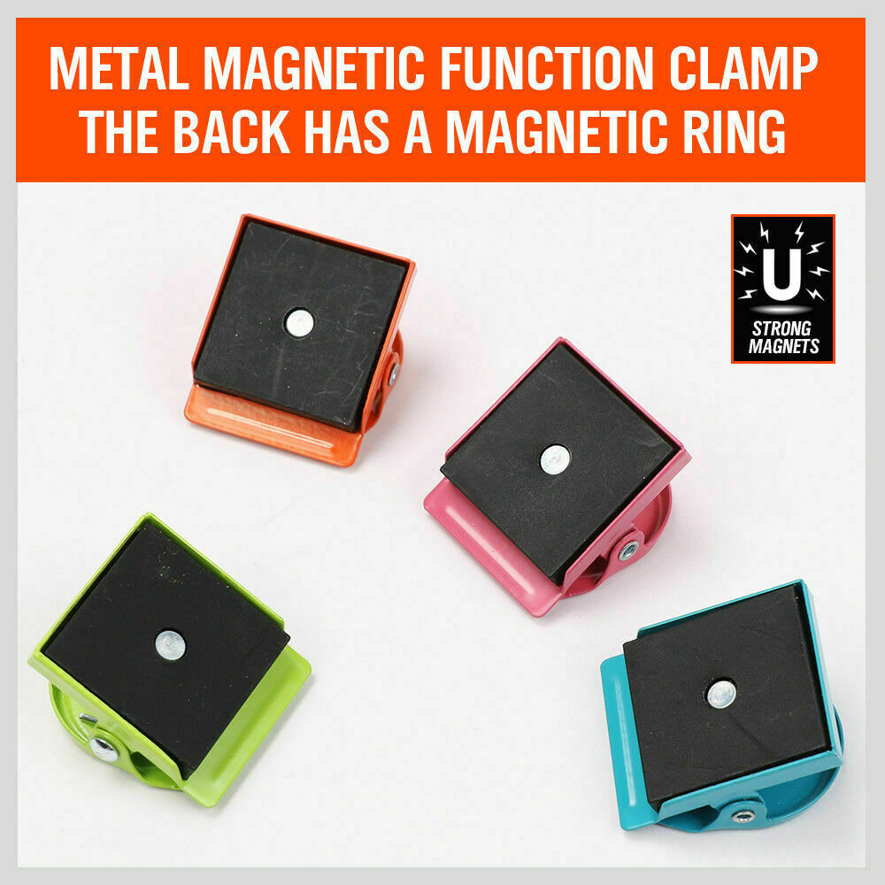 16Pc Magnetic Spring Clamps Magnet Refrigerator Clips Note Holder Fridge Tips V465-97711