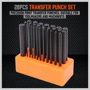 28x Center Transfer Punches Set Machinists Tool Punch Stand Heat Treated Steel V465-97754
