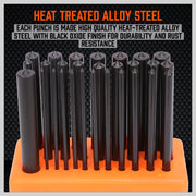 28x Center Transfer Punches Set Machinists Tool Punch Stand Heat Treated Steel V465-97754