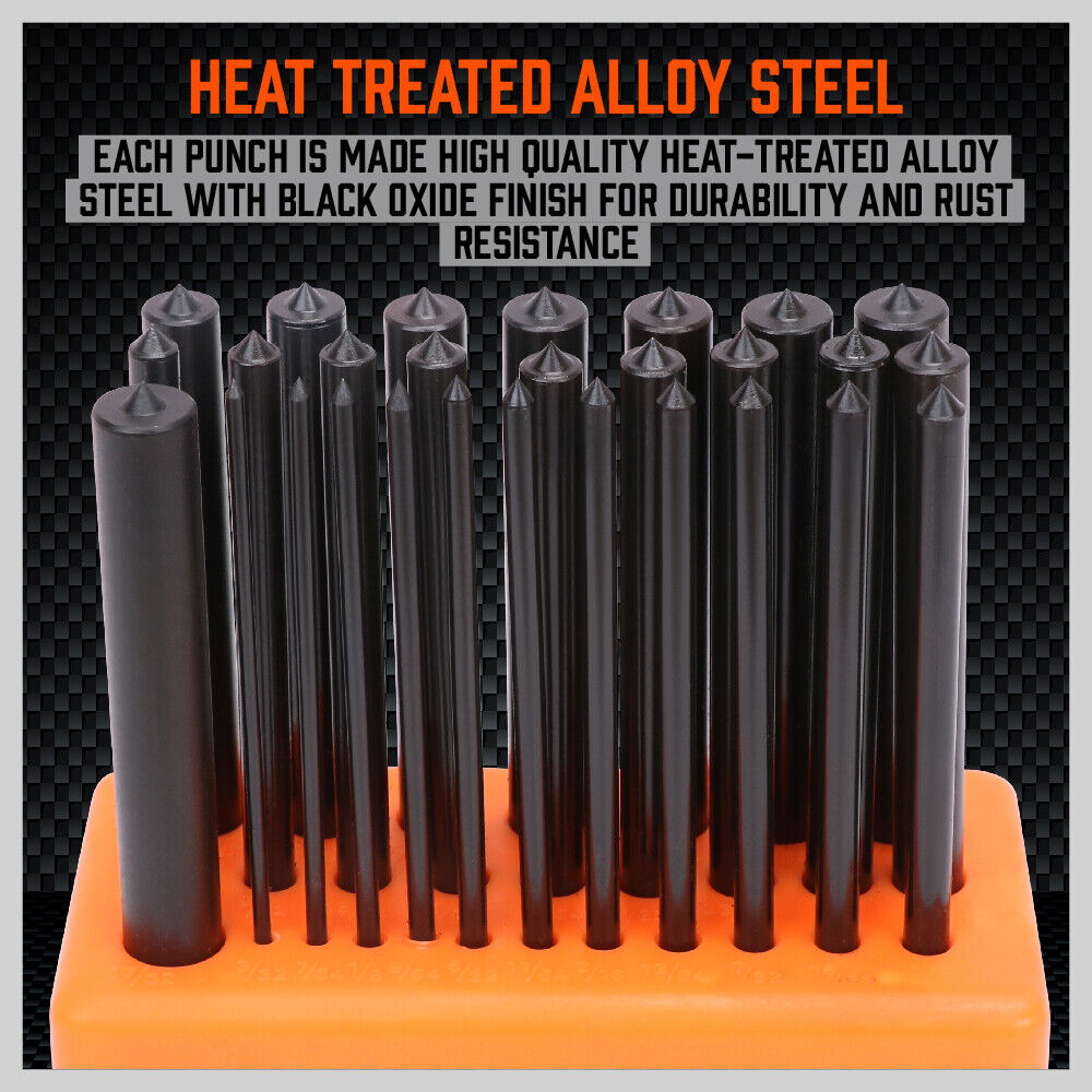 28x Center Transfer Punches Set Machinists Tool Punch Stand Heat Treated Steel V465-97754