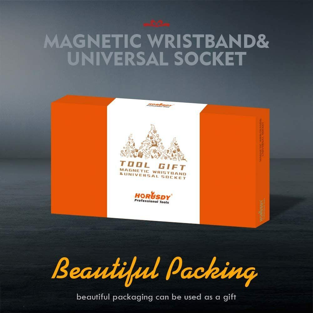 Magnetic Wristband & Universal Socket Grip 7-19mm Magnets Screws Nails Holder V465-97774