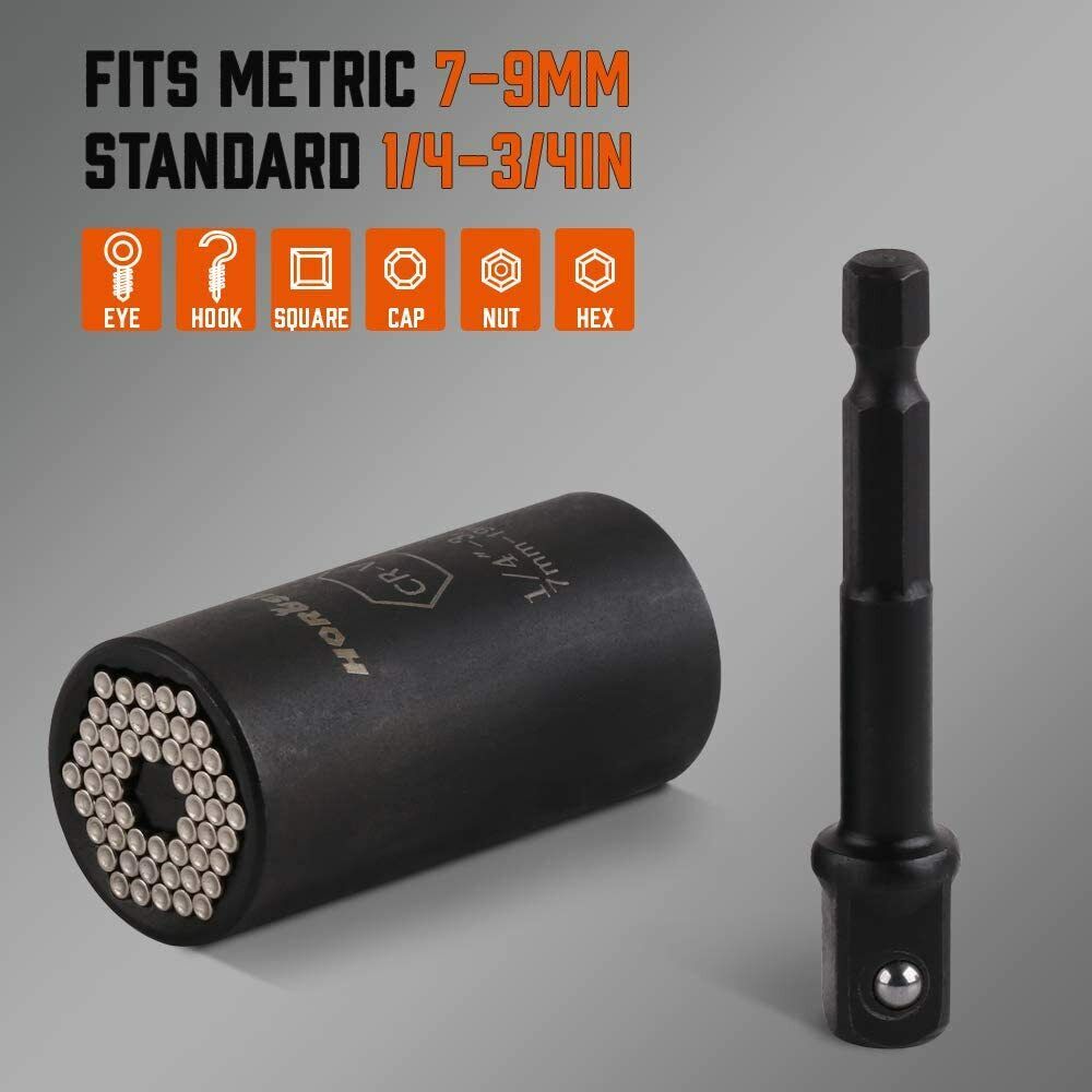Magnetic Wristband & Universal Socket Grip 7-19mm Magnets Screws Nails Holder V465-97774