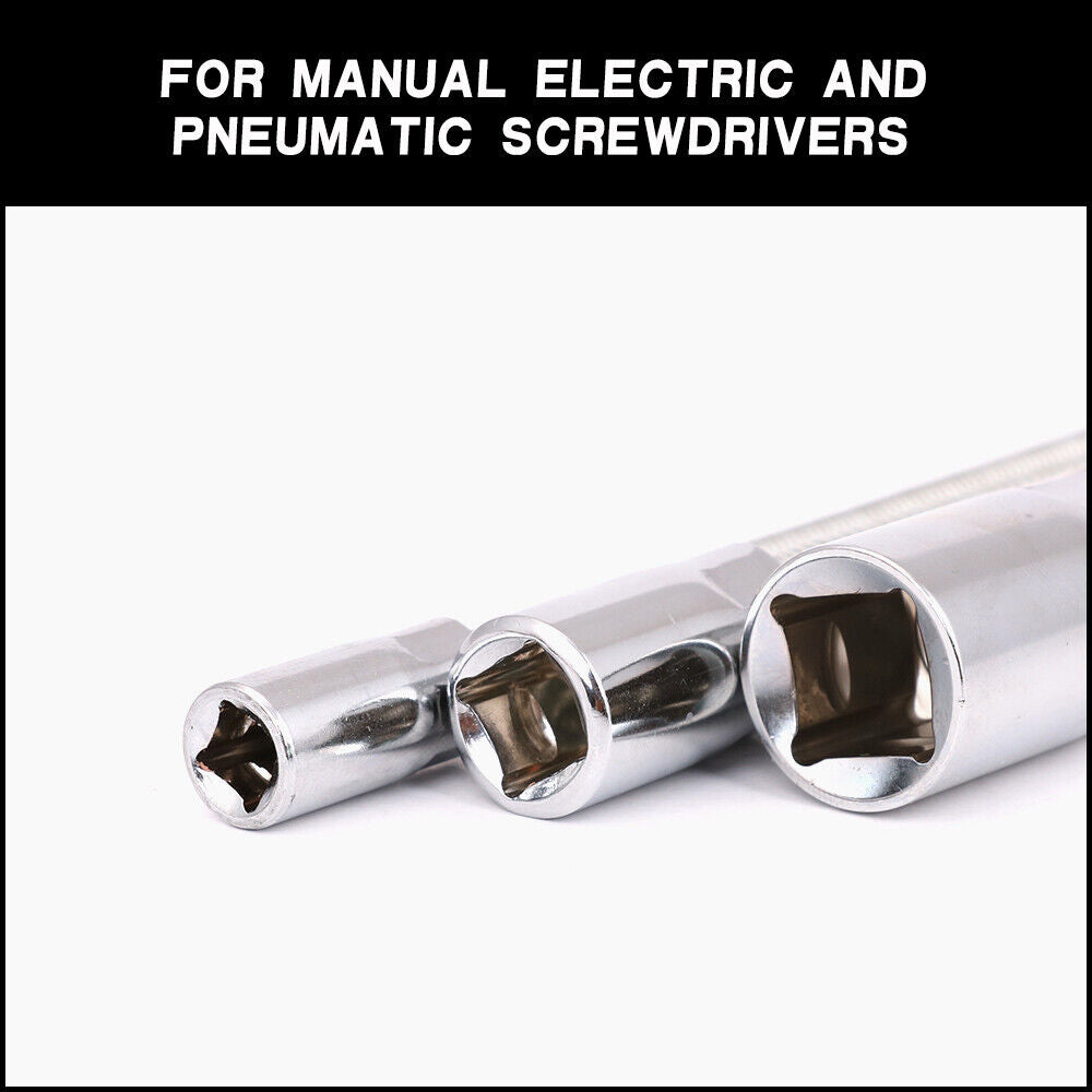 3PC Flexible Socket Extension Bars Shaft Set 1/2" 1/4" 3/8" Drive 10" 8" 6" Long V465-97781-AU-5