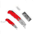 2Pc Folding Utility Knife Aluminium Handle & 10 Spare Stanley Blades Craft New V465-97783-AU-5