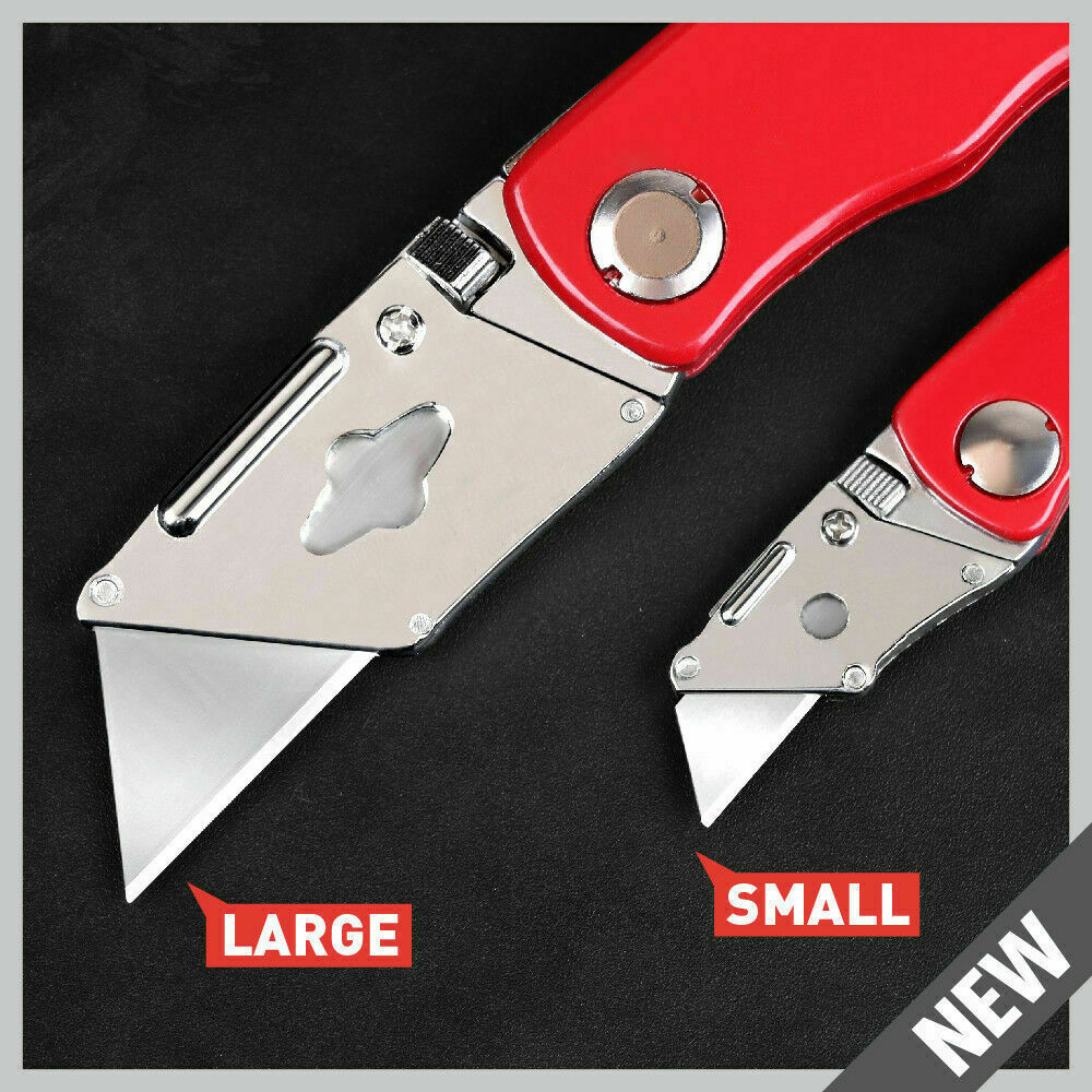 2Pc Folding Utility Knife Aluminium Handle & 10 Spare Stanley Blades Craft New V465-97783-AU-5