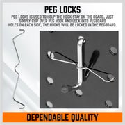 142Pc Pegboard Hooks Set Peg board Hanger Assortment Storage Trays Organizer Bin V465-97788
