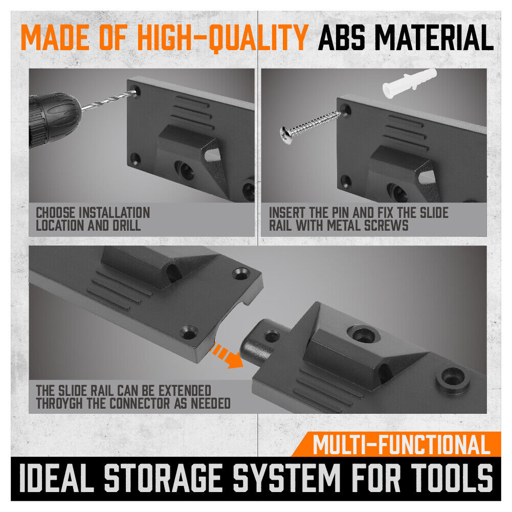 64" Wall Mount Tool Hanger Garden Storage Organizer Mop Broom Holder Hook Pegs V465-977920-AU-5